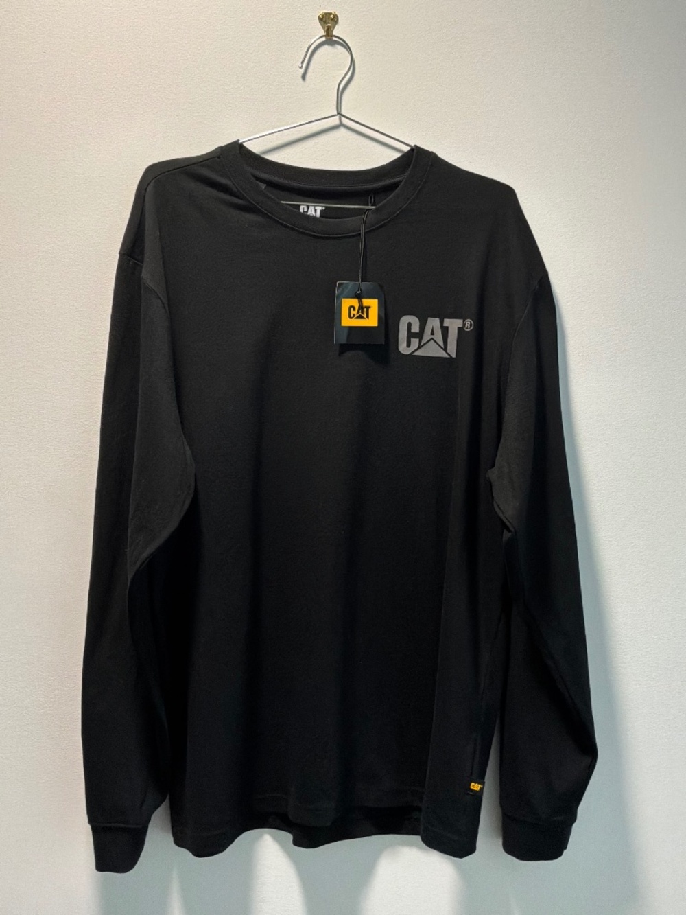 NWT Caterpillar CAT Logo Black Cotton Workwear T-Shirt Size L